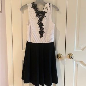 Aqua Dress Black and White Size Small New!